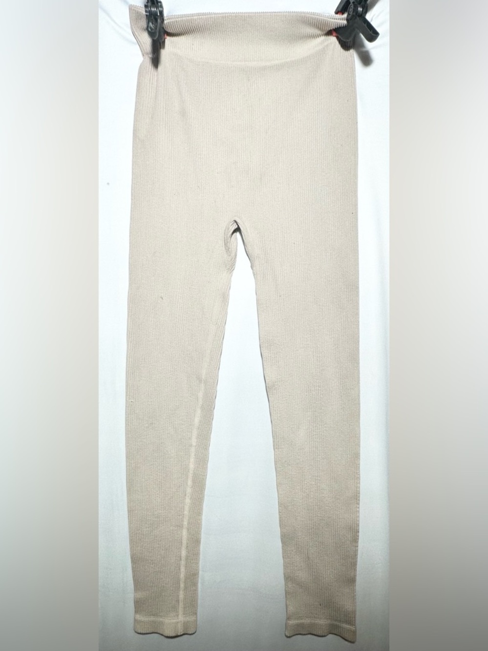 Zara XS Cream Ribbed Seamless Leggings - Excellent Condition Y2K preppy casual